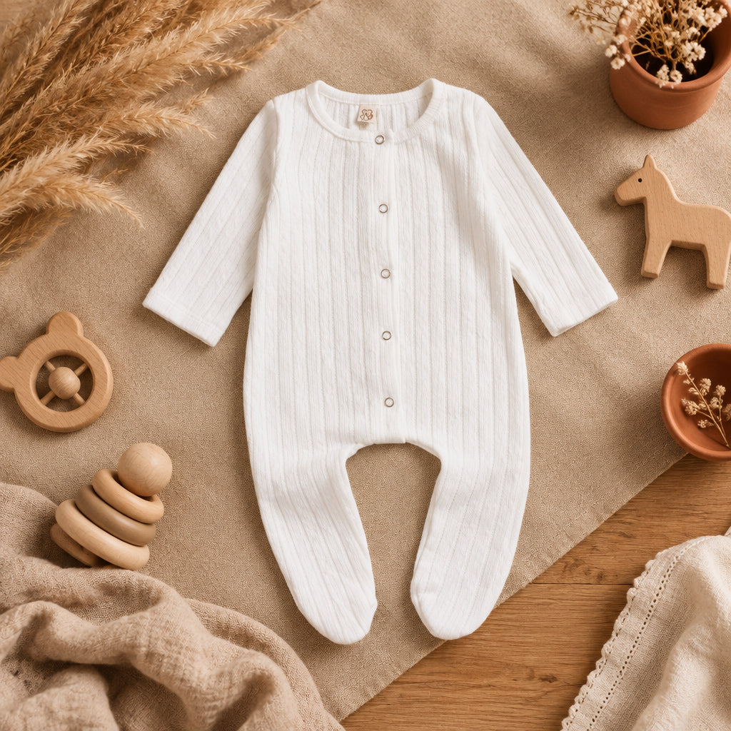 Everyday Cotton Baby Romper – White