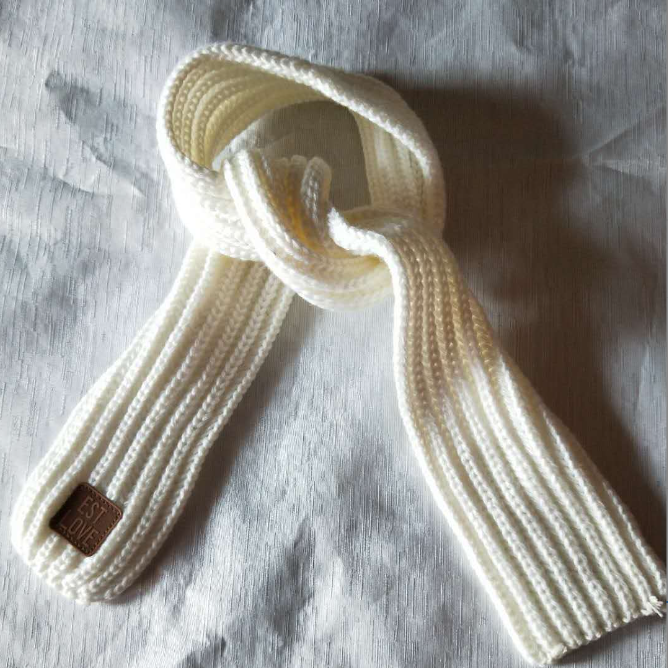 Winter Knit Kids Scarf – White