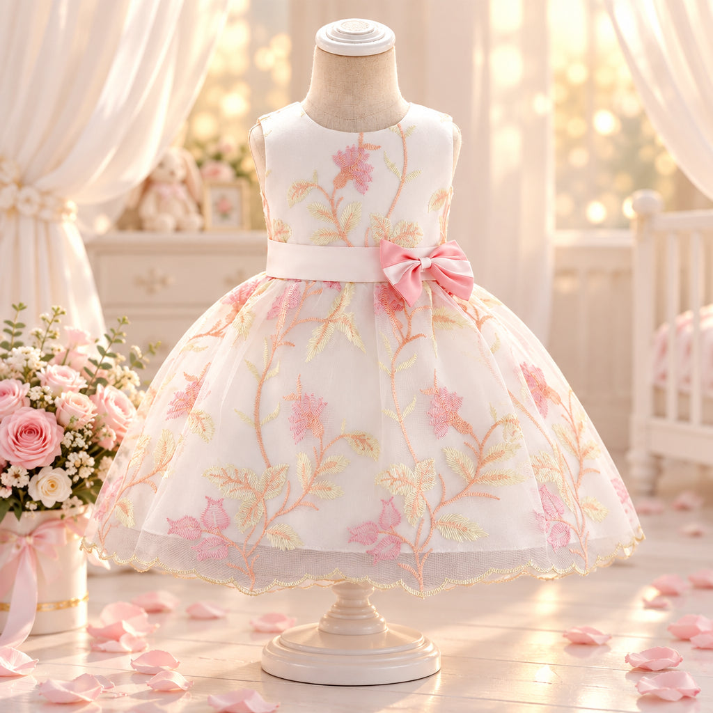 Magnolia Belle Dress – White & Pink Floral – alternate view