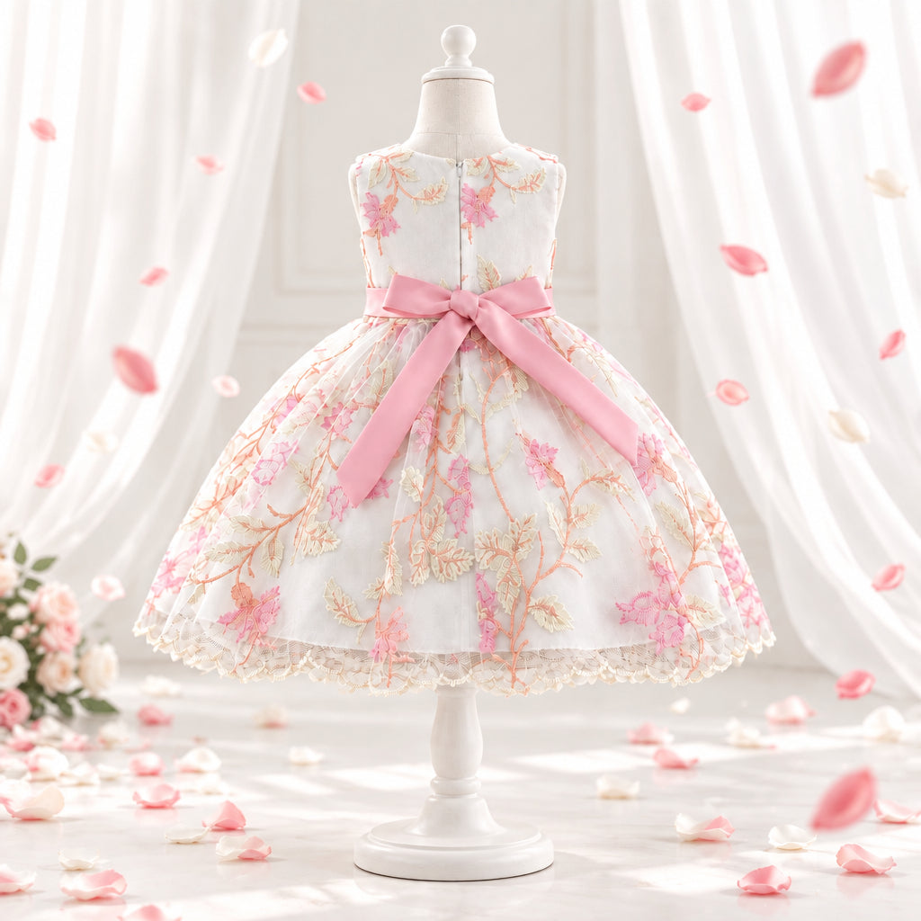 Magnolia Belle Dress – White & Pink Floral – view 3