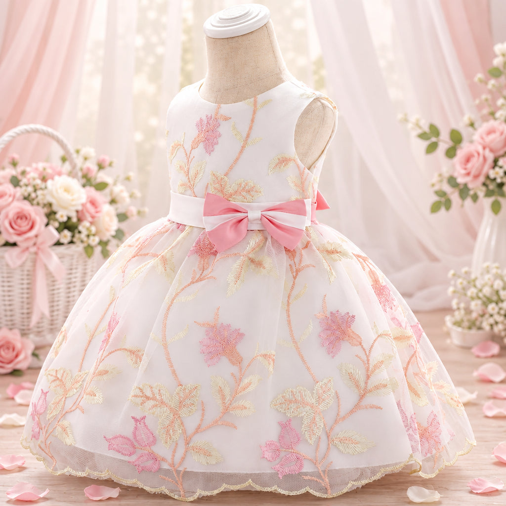 Magnolia Belle Dress – White & Pink Floral – view 2