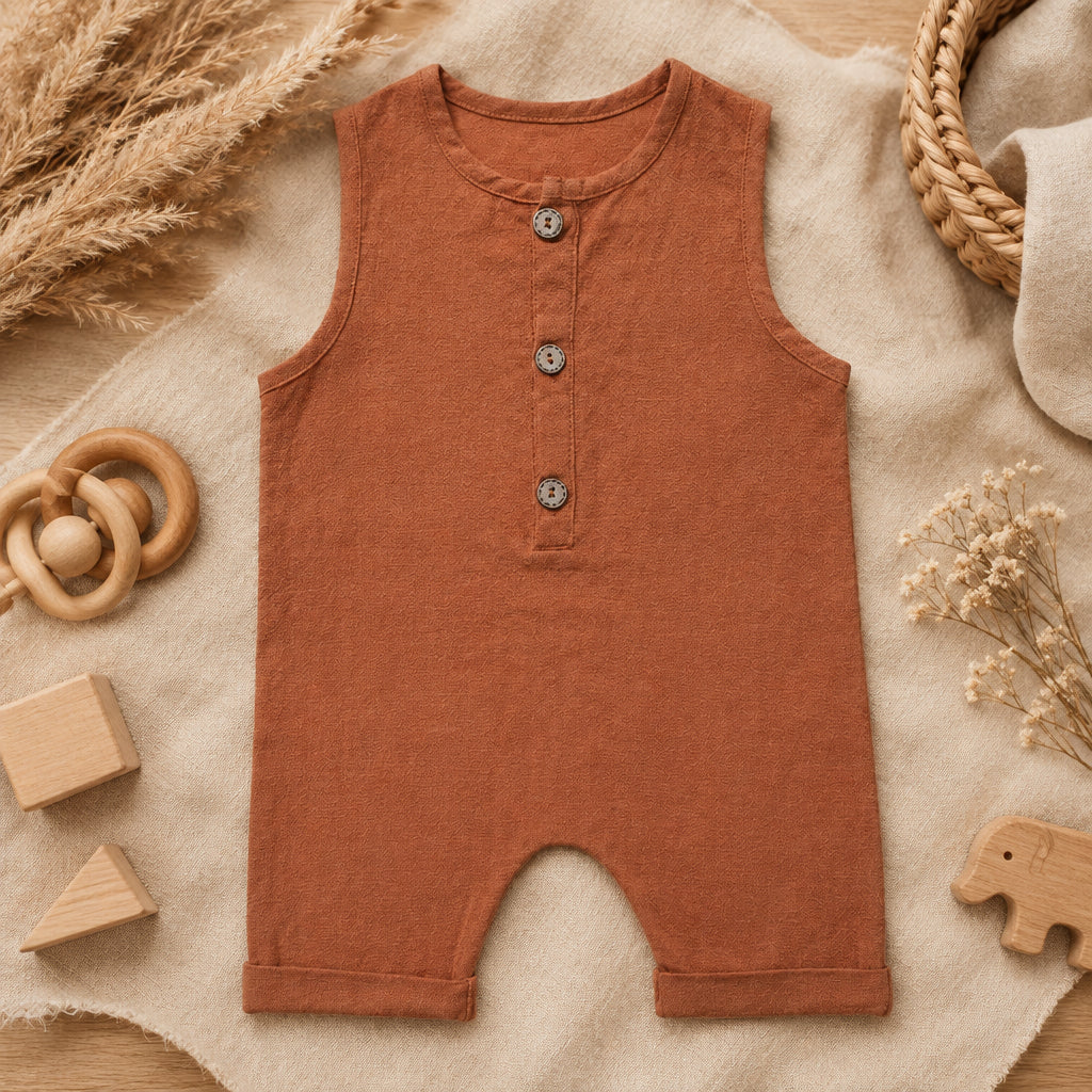 Sun & Sand Baby Romper – Orange