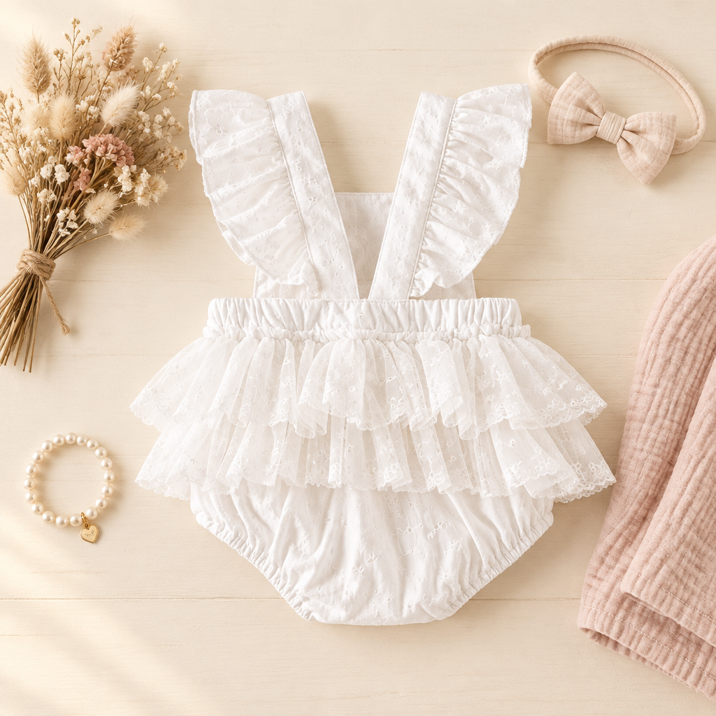 Ivory Grace Lace Romper – White – alternate view