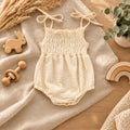 Summer Love Shoulder-Tie Romper – Apricot