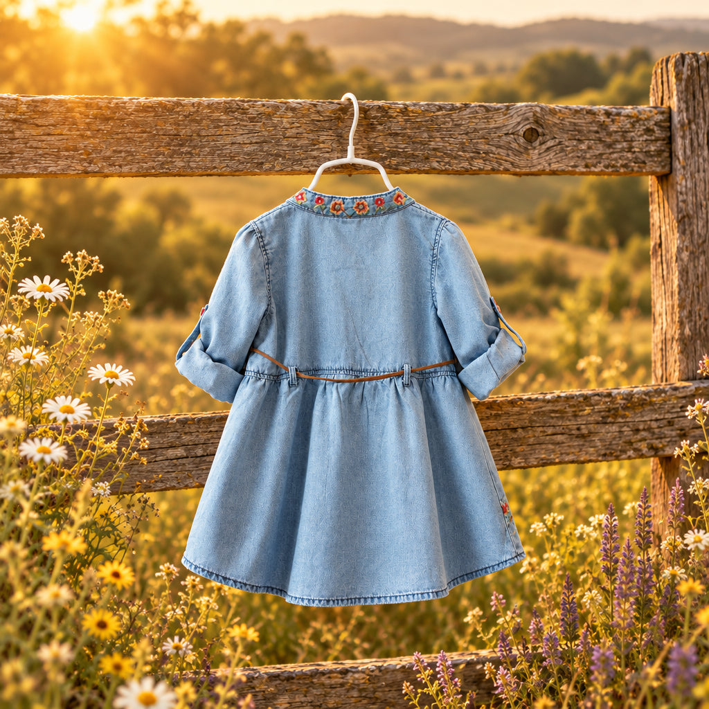 Outback Denim Stitch Dress – Blue – alternate view