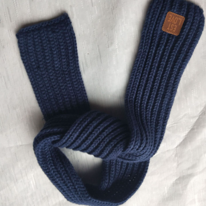 Winter Knit Kids Scarf – Navy Blue
