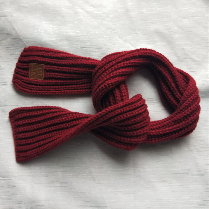Winter Knit Kids Scarf – Date Red