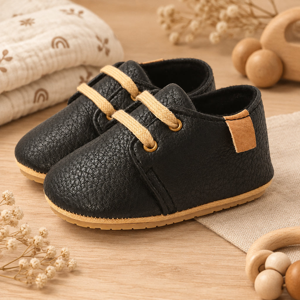 Signature First Step Baby Shoes – Black