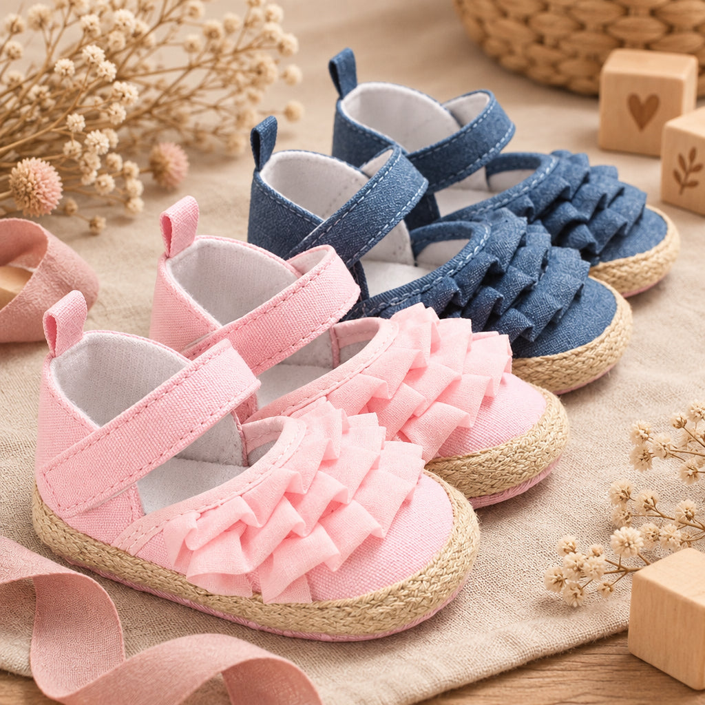 Ruffle First Step Baby Shoes