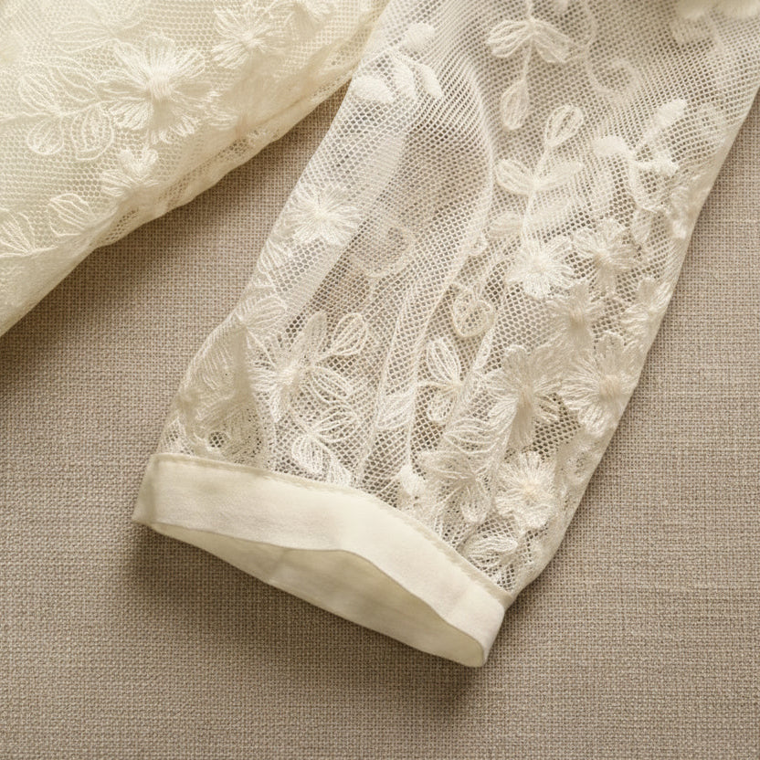 Heirloom Lace Long Sleeve Dress – White – view 3