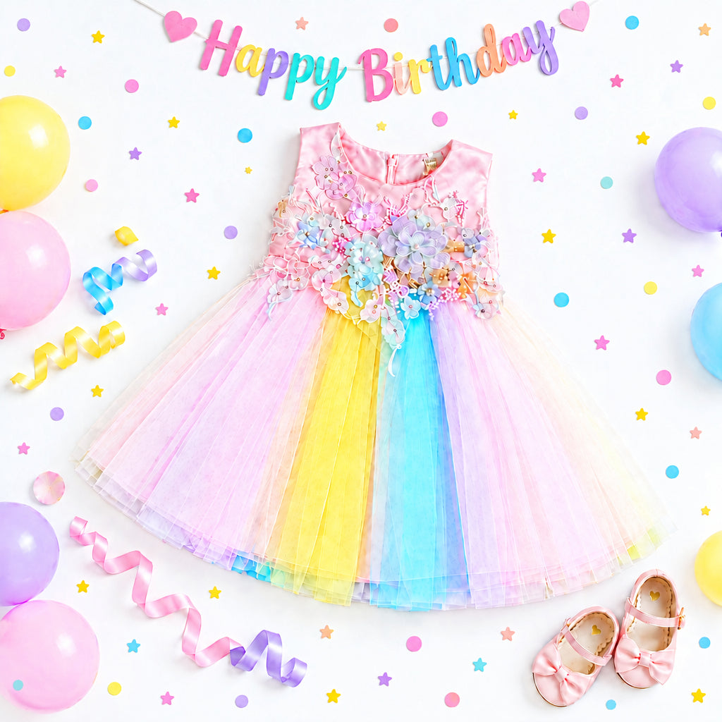 Rainbow Dreamz Tulle Dress – Pink
