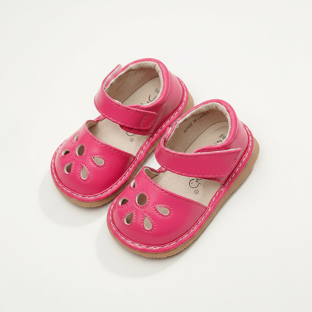 Rainbow Bright Baby Sandals – Rose Red