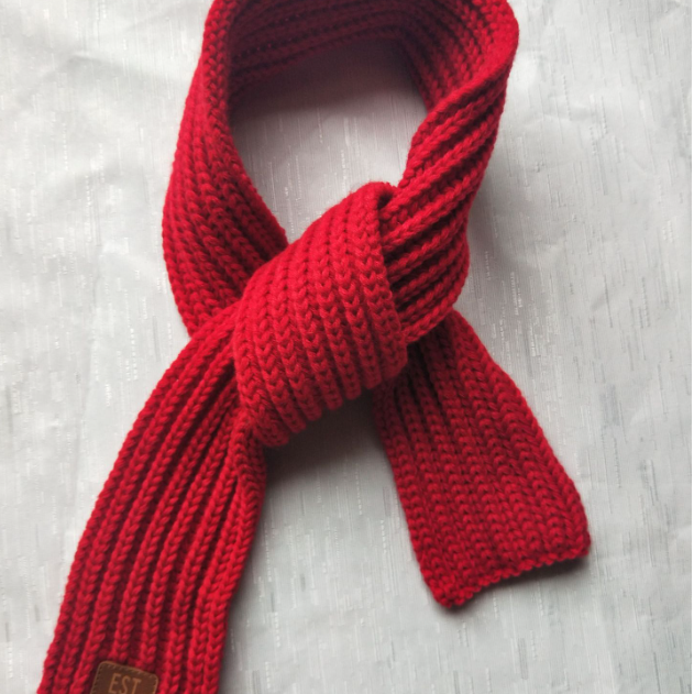Winter Knit Kids Scarf – Red