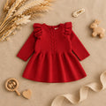 Heirloom Knit Ruffle Dress – Sprinkle red