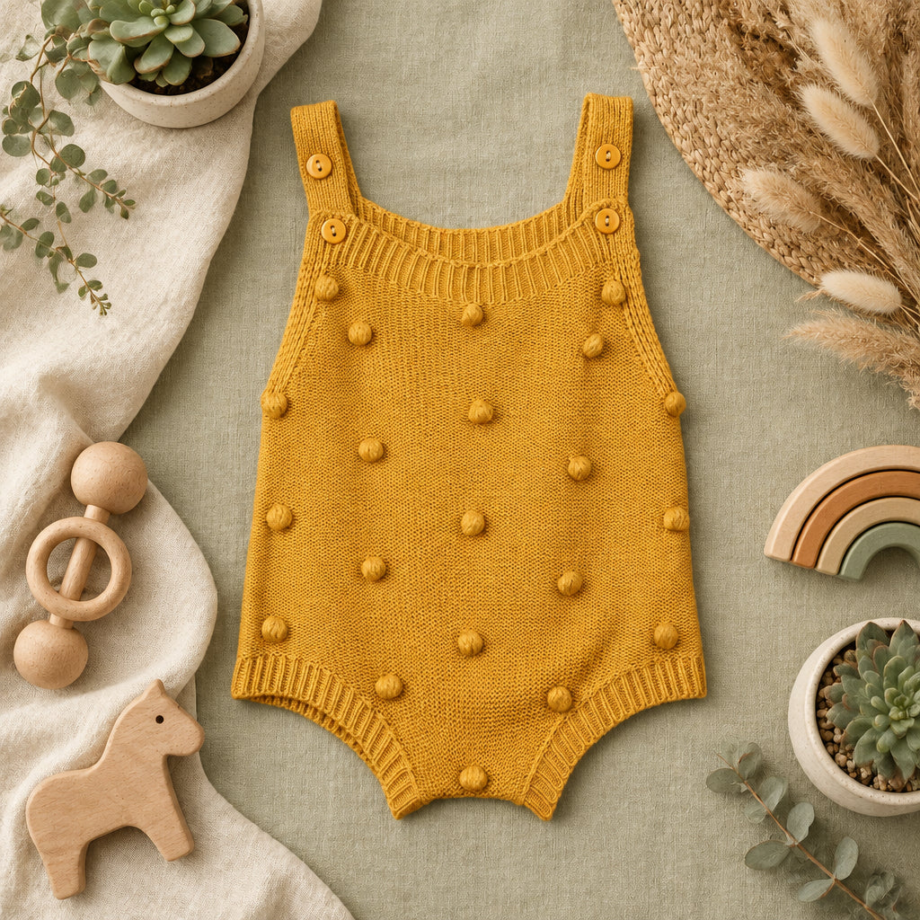 Little Pebble Knit Romper – Ginger
