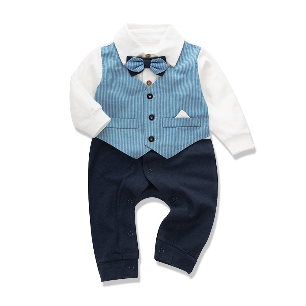 Little Mister Vest & Tie Bodysuit – Blue – view 3