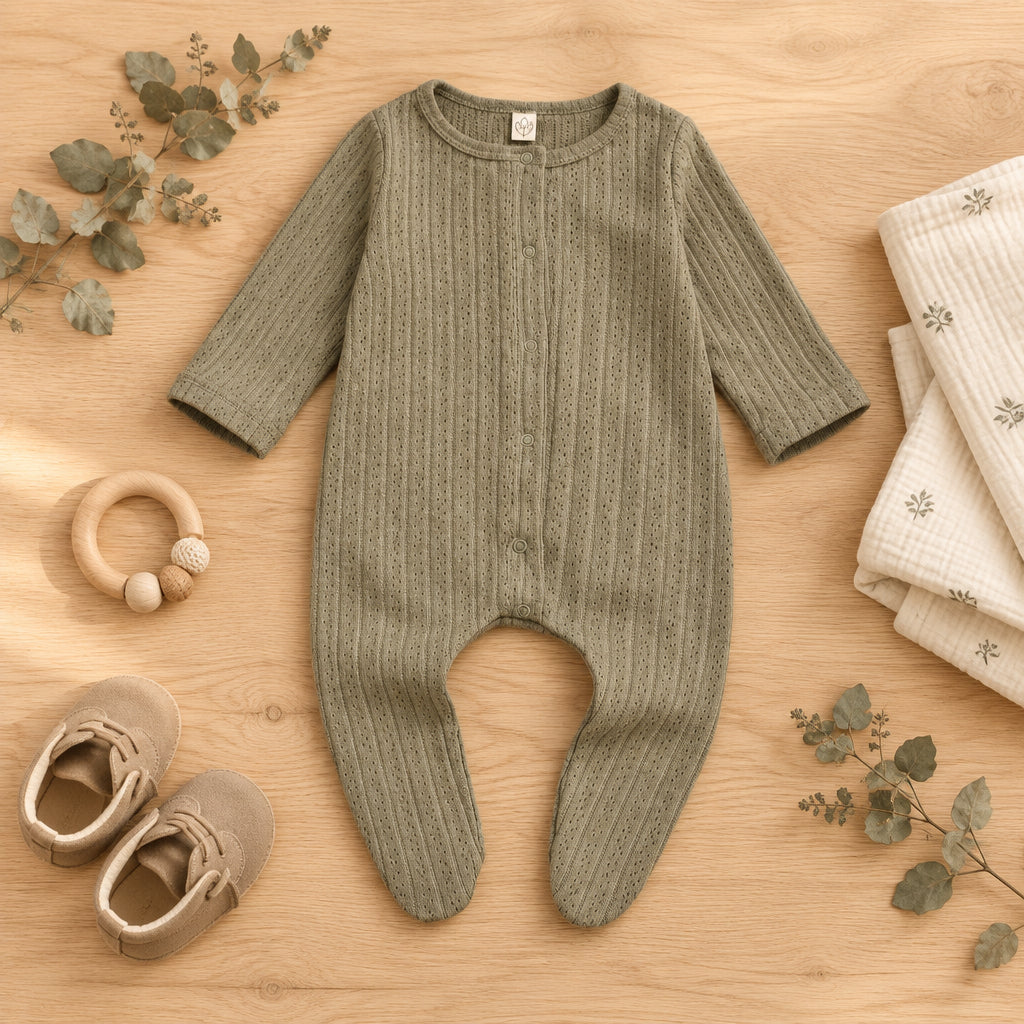 Everyday Cotton Baby Romper – Green