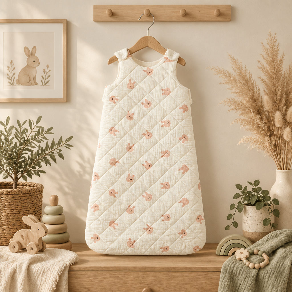 Lush Padded Baby Sleep Vest – Pink Rabbit