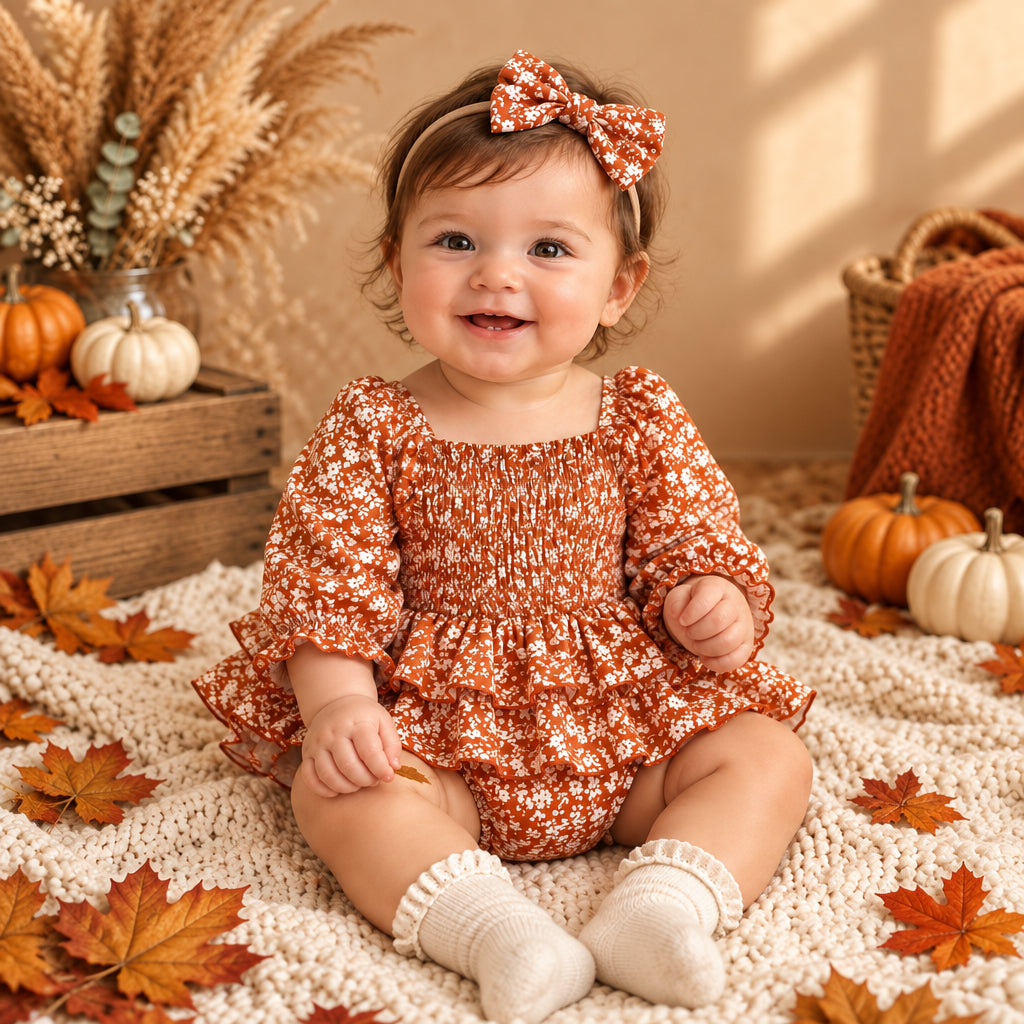Autumn Bloom Bodysuit Dress
