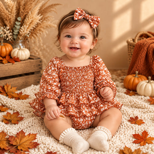 Autumn Bloom Bodysuit Dress