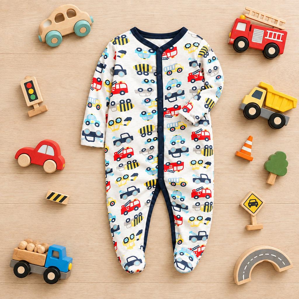 Boys Printed Cotton Romper – 9 style | Cars