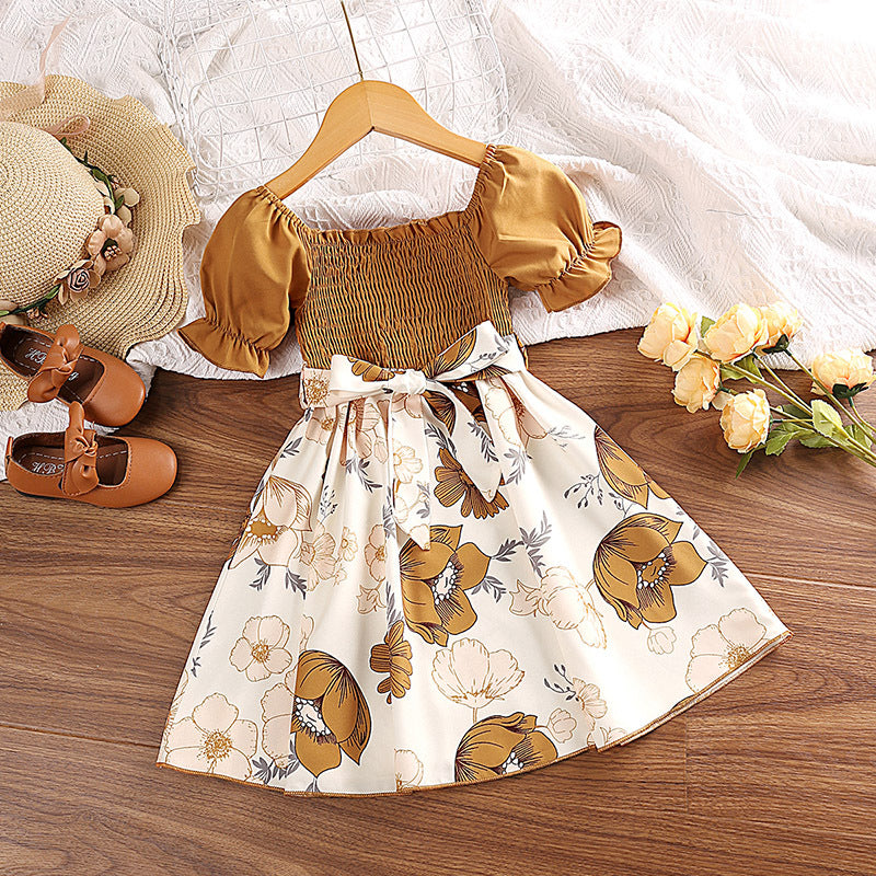 Garden Party Floral Dress – Caramel