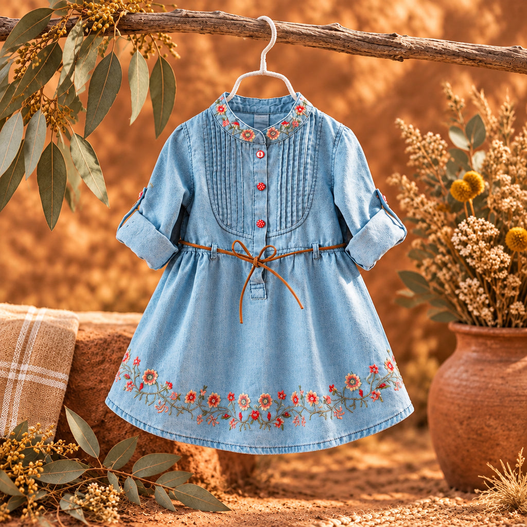 Outback Denim Stitch Dress – Blue – view 2