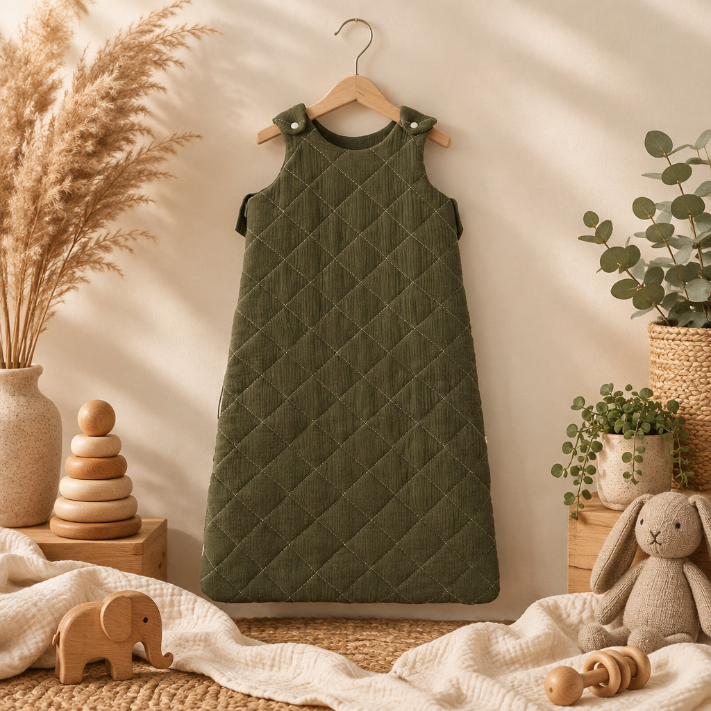 Lush Padded Baby Sleep Vest – Brown Green