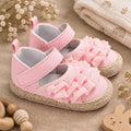 Ruffle First Step Baby Shoes – Pink