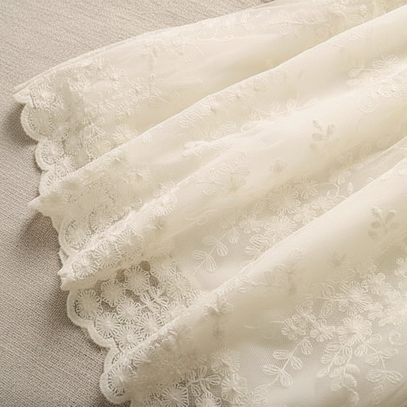 Heirloom Lace Long Sleeve Dress – White – view 4