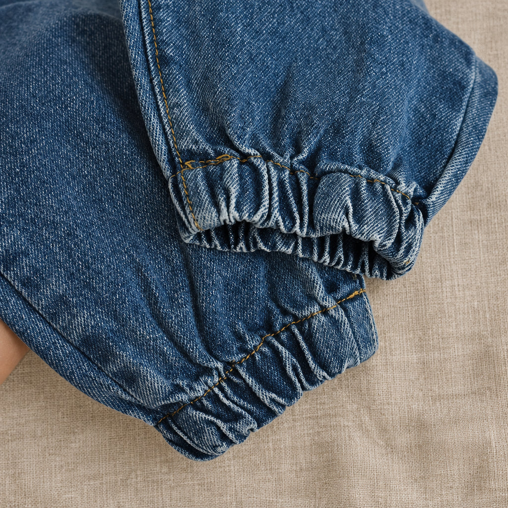 Happy Vibes Denim Overalls – Blue – view 3