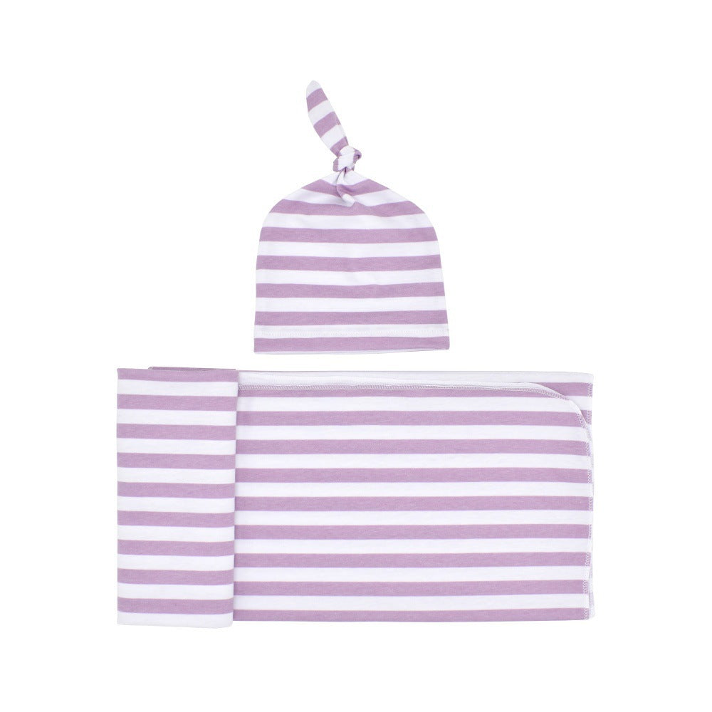 Little Dreamer Swaddle & Cap Set – Purple