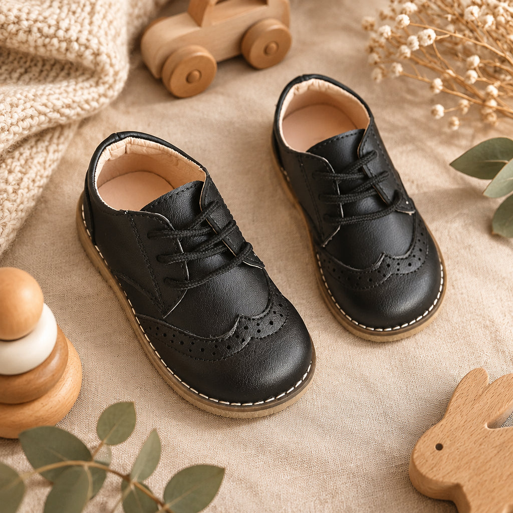 Boys Retro Dress Shoes – Black
