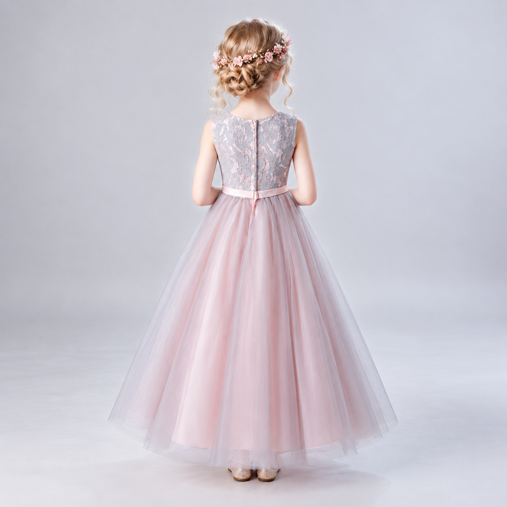 Whimsical Tulle Occasion Dress – Grey – alternate view