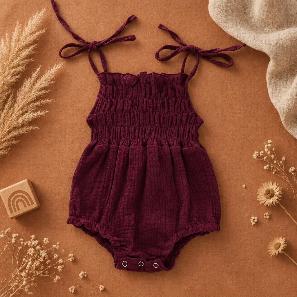 Summer Love Shoulder-Tie Romper – Fuchsia