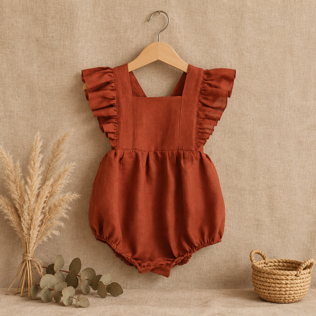 Willow & Sage Romper – Brick red
