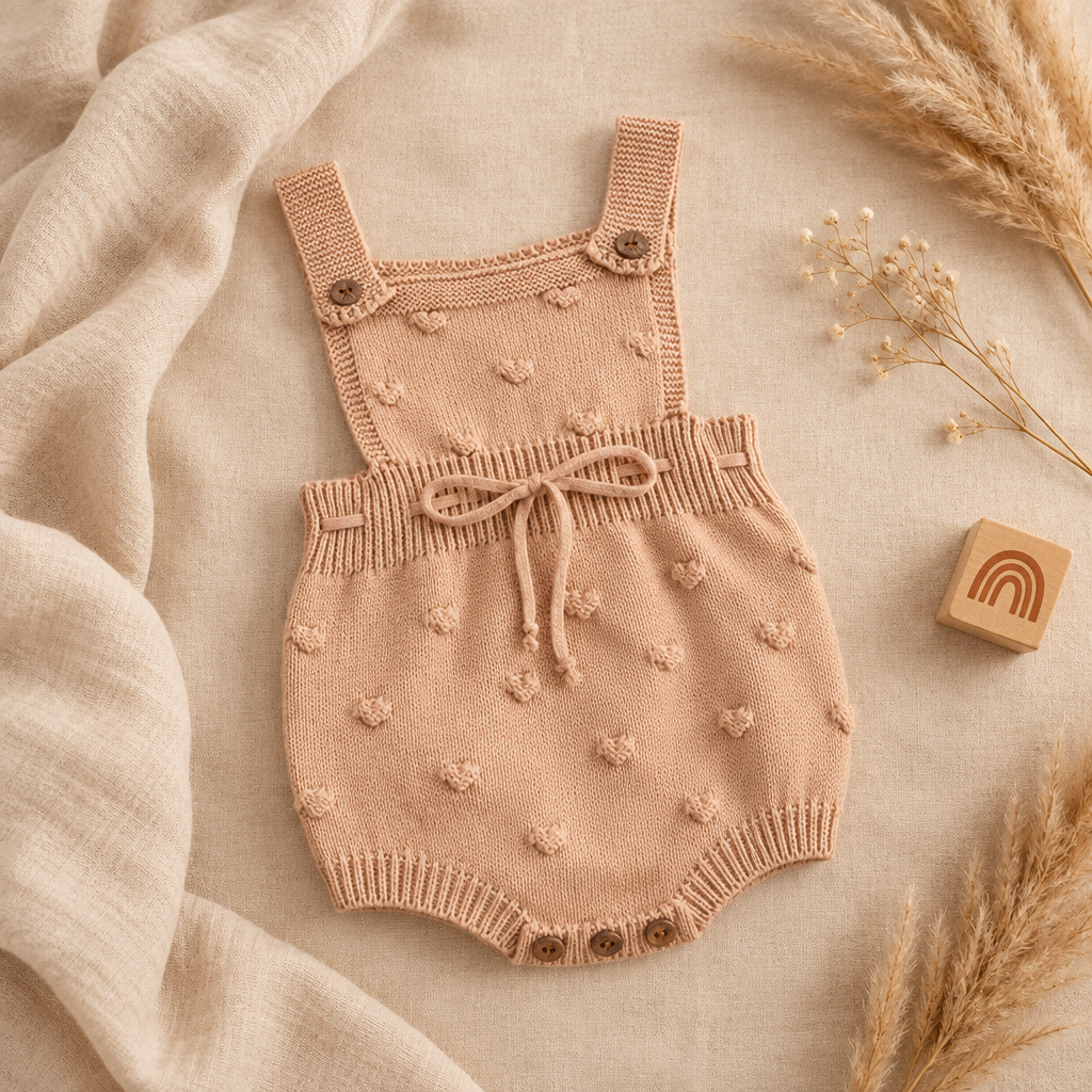 Oakley Knit Bubble Romper – Brown