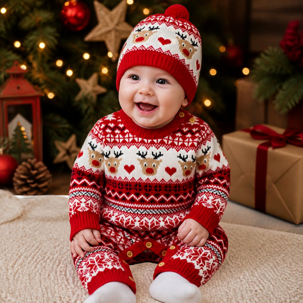 Jolly Knit Holiday Romper