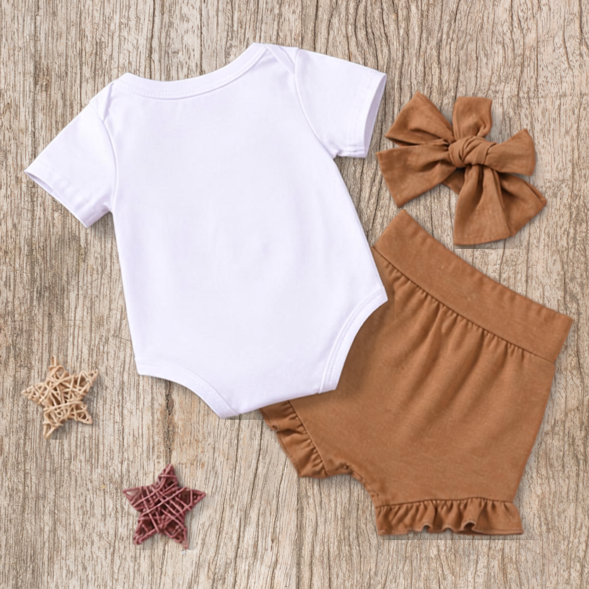 Hey Babe Short Sleeve Bodysuit Set – White – view 2