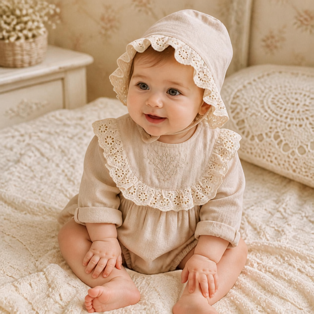 Vintage Lace Romper & Bonnet