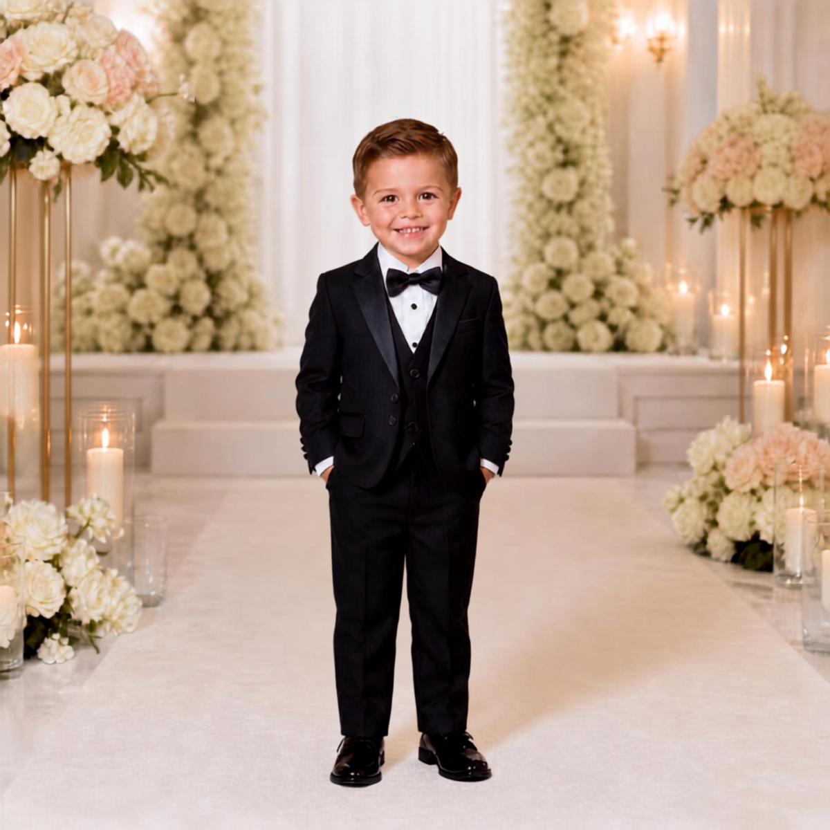 Luxe Boys 5-Piece Suit Set – Black – alternate view
