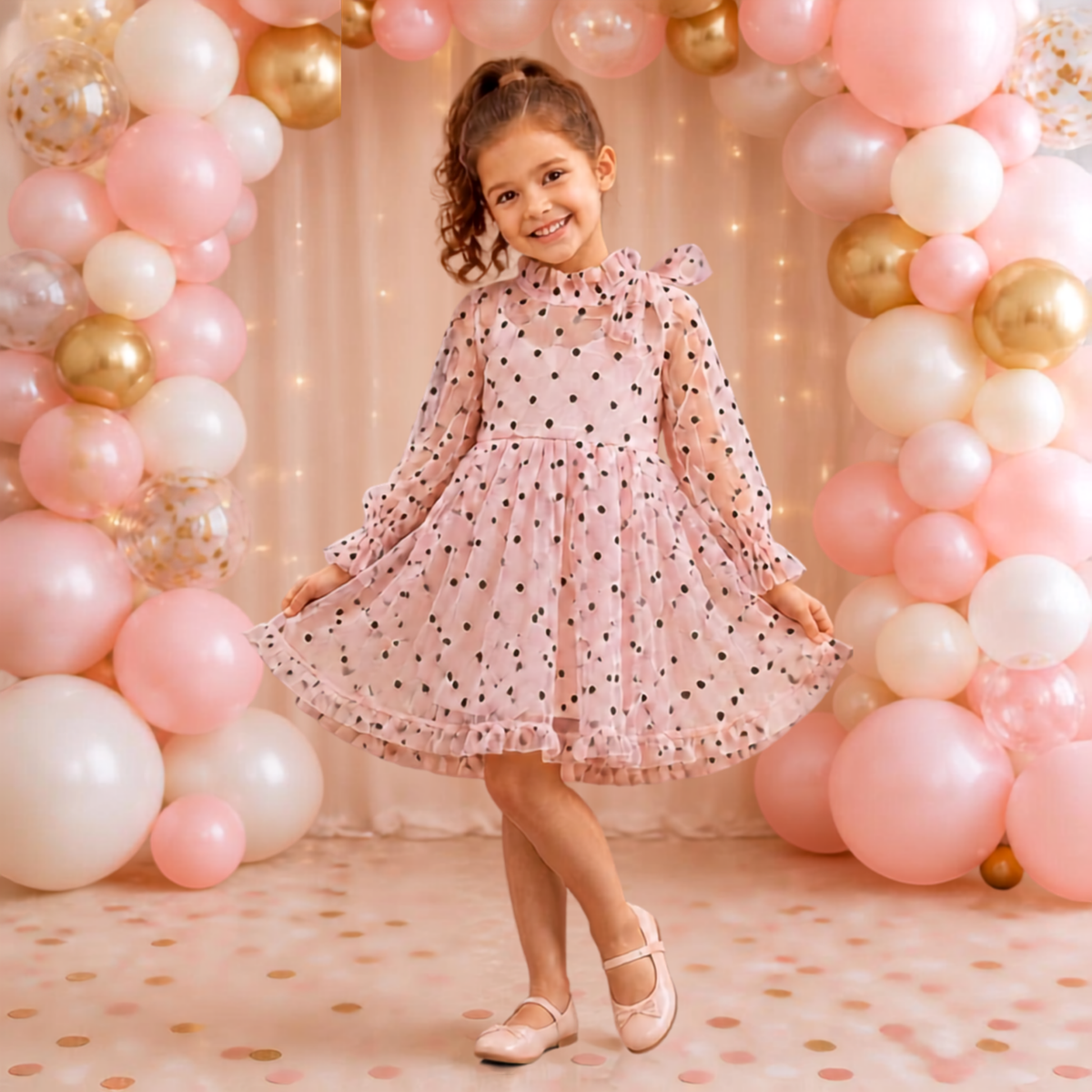 Polka Ruffle Party Dress