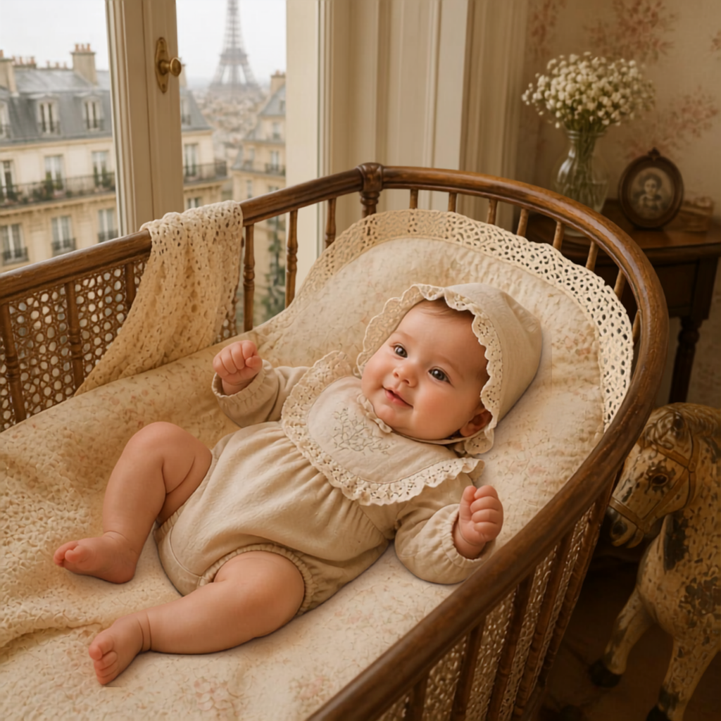Vintage Lace Romper & Bonnet – alternate view 1