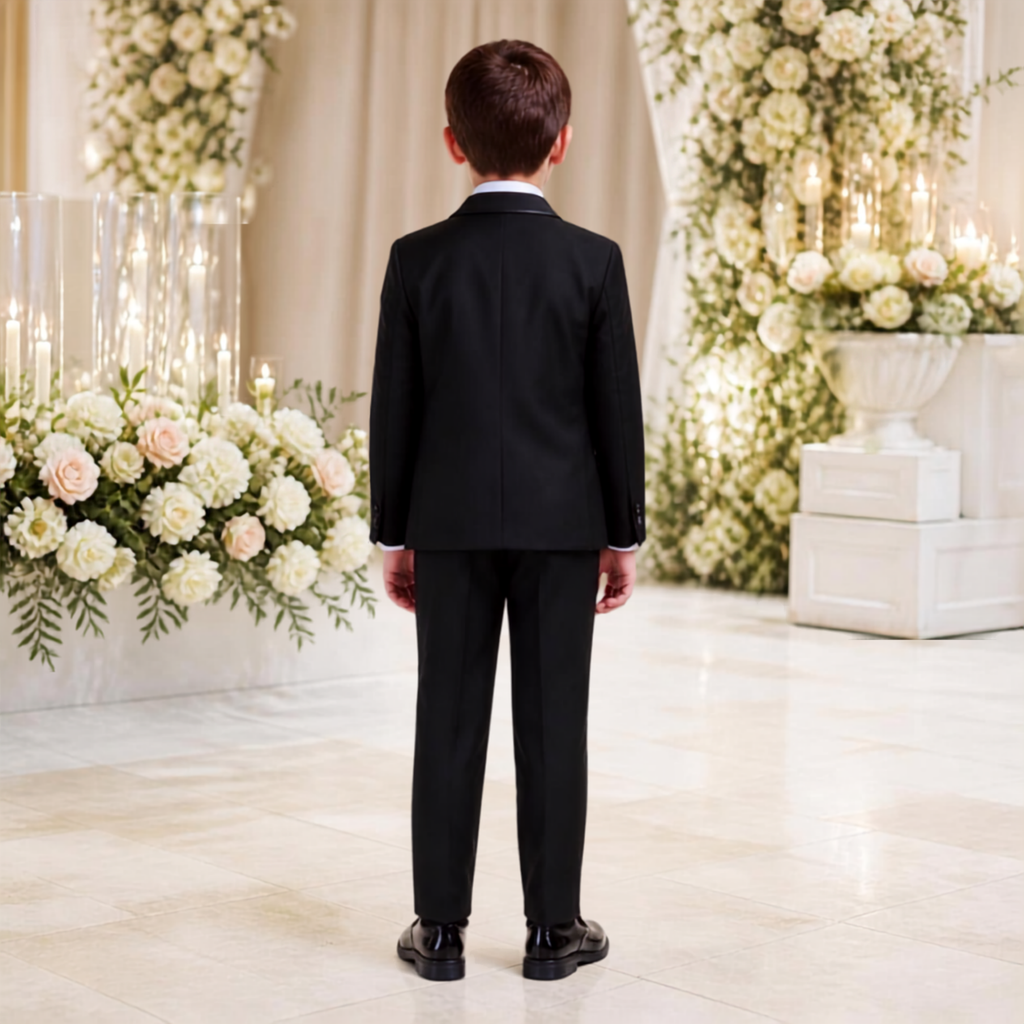 Luxe Boys 5-Piece Suit Set – Black – view 3