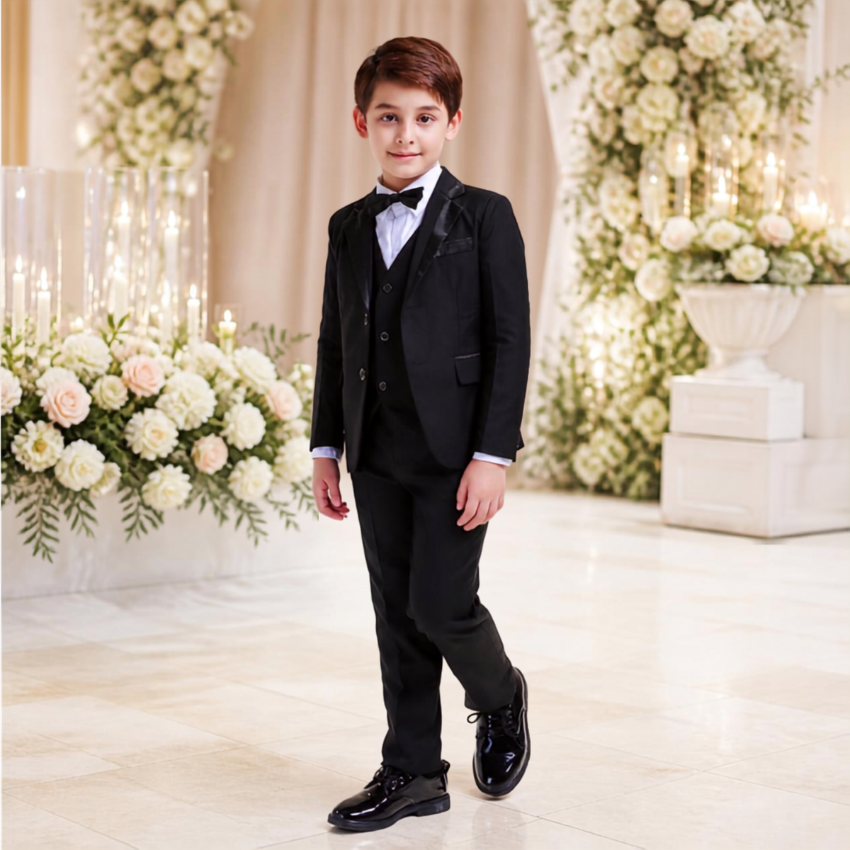 Luxe Boys 5-Piece Suit Set – Black – view 2