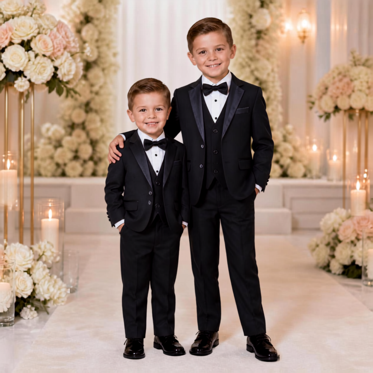 Luxe Boys 5-Piece Suit Set – Black