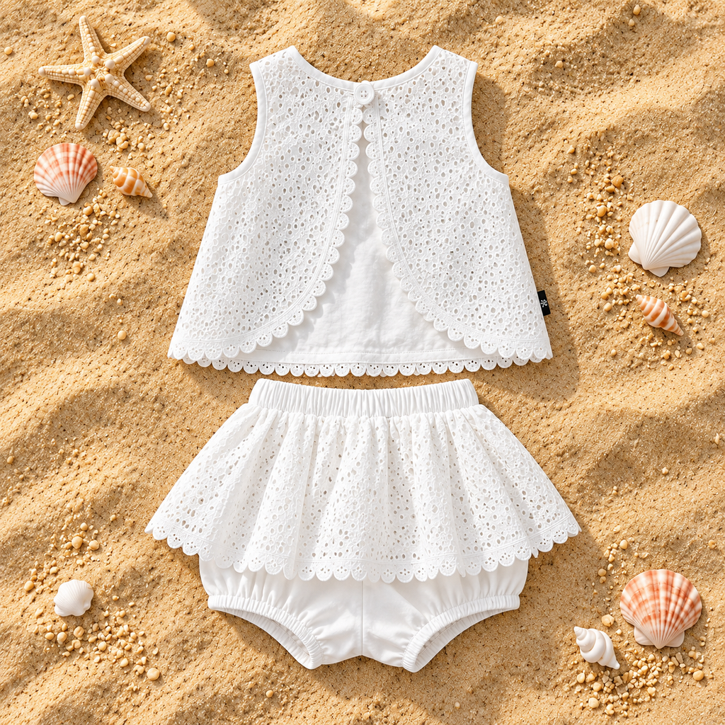 Seaside Pearl Eyelet Set – White – view 4