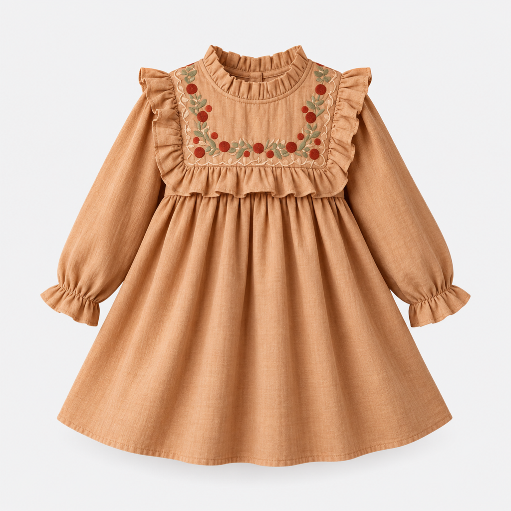 Autumn Ruffle Long Sleeve Dress – alternate view 1