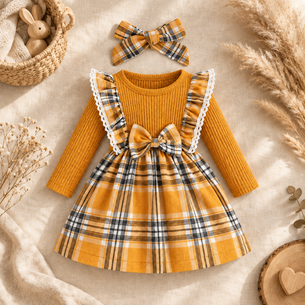 Festive Plaid Baby Dress – alternate view 8