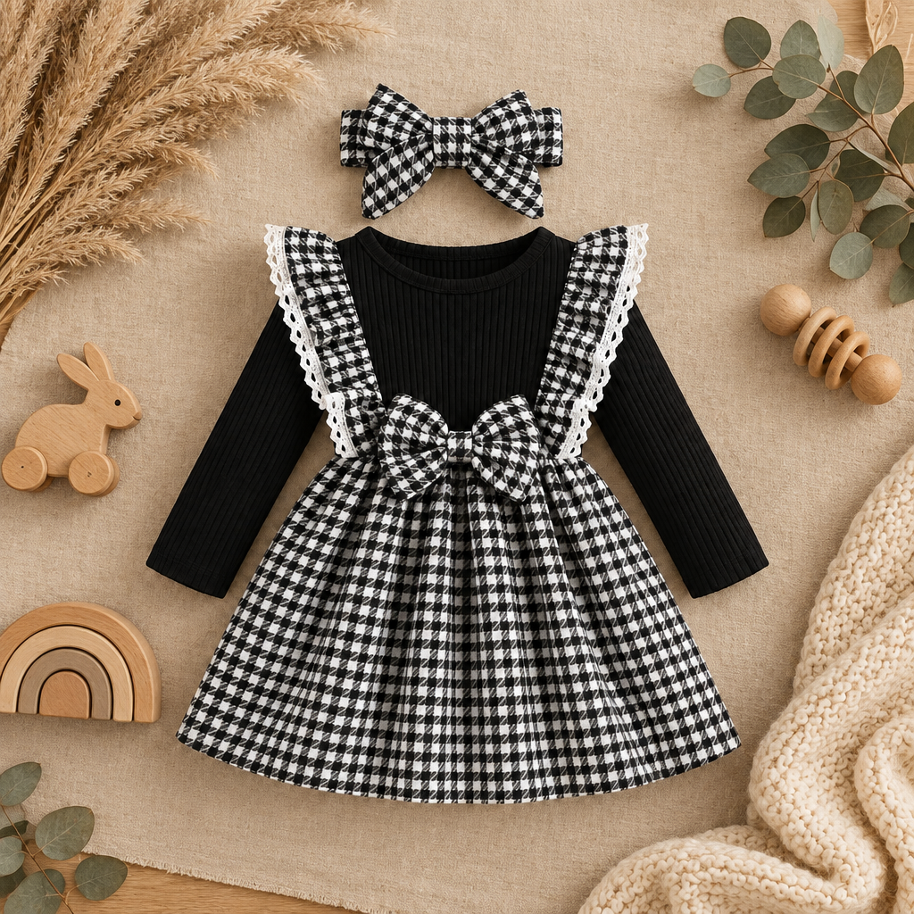 Festive Plaid Baby Dress – alternate view 9